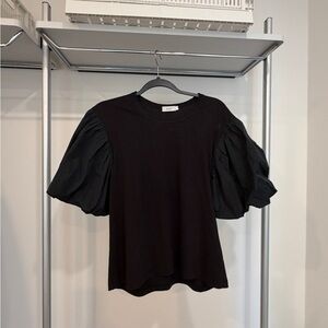 A.L.C. Black Puff-Sleeve Tee